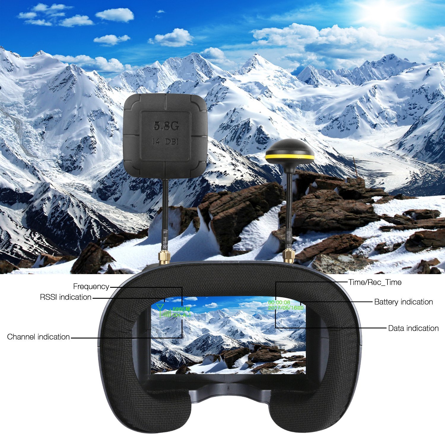008D 5,8G 40CH 4,3 дюйма 800*4 – обзор и цена Skyzone Sky04O Pro Fpv Goggles